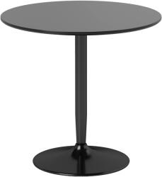 HomCom Masă pentru 2 persoane, blat rotund Ø80 cm, MDF și oțel, antiderapant, Negru, 75H cm | Aosom Romania (835-951V01BK)
