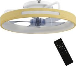 HomCom Ventilator de tavan cu lumină LED 40 W Motor DC reversibil Telecomandă 6 viteze 3 culori Temporizator Lemn Natural | Aosom Romania (B31-641V00ND)