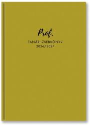 TopTimer Tanári zsebkönyv TOPTIMER Prof PU műbőrborító A/5 heti 145x205 mm Mustár 2026-2027 27P100T-901 (27P100T-901)
