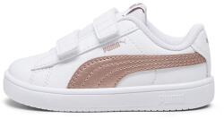 PUMA Puma, Rickie tépőzáras műbőr sneaker, Fehér, Rózsaarany, 23 EU (394254-04-6)