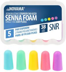 Novama Senna Foam fülvédő dugó készlet 5 pár, zajcsökkentésre, kényelmes és hatékony, több színben (NovamaSenna)