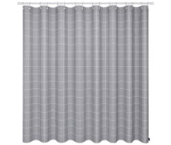 RPX-DUS Zuhanyfüggöny 70g / 180x200cm - Szürke-kocka-mintás (46766r)