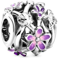Pandora Moments Áttört lila százszorszép ezüst charm (798772C02)