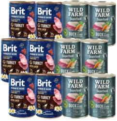 Brit Premium by Nature Junior - пуйка с черен дроб, 6х400г + Wild Farm Superfood - патица, 6х400г