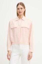 Lacoste átmeneti kabát női pamut elasztánnal - rózsaszín 34