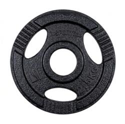 inSPORTline Öntöttvas olimpiai súlytárcsa inSPORTline Hamerton Black 2, 5 kg 50 mm, kopásgátló bevonat, praktikus fogantyú Súlytárcsa