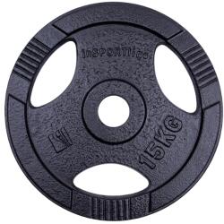 inSPORTline Öntöttvas olimpiai súlytárcsa inSPORTline Hamerton Black 15 kg 50 mm, kopásgátló bevonat, praktikus fogantyú Súlytárcsa