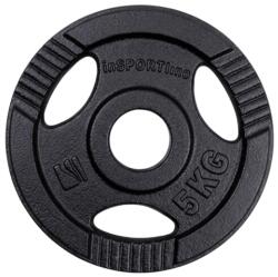 inSPORTline Öntöttvas olimpiai súlytárcsa inSPORTline Hamerton Black 5 kg 50 mm, kopásgátló bevonat, praktikus fogantyú Súlytárcsa