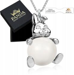 Panda Luxury Jewellery Ezüst medál Gyöngy Nyuszi Nyaklánc 925 Ajándék Szentáldozásra (Dziecka Dziewczyny Mamy Córki Żony Babci 925)