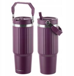 Florina Termo Bögre Szívószállal Nagy termosz Kulacs Rozsdamentes 890ml Lila (383519)