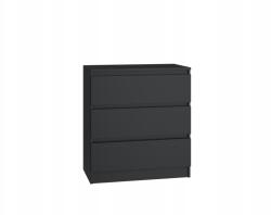 Topeshop fekete komód 3 fiókkal modern stílus és funkcionalitás (M3 CZERŃ)