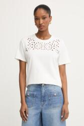 Morgan t-shirt női pamut elasztánnal - bézs S