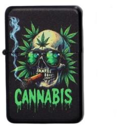 Gentelo benzines öngyújtó - „CANNABIS koponyás mintával, fekete (DM-3-1055-3)