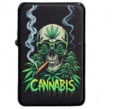 Gentelo benzines öngyújtó - „CANNABIS füstölő koponyás mintával, fekete (DM-3-1055-4)