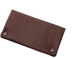 Angelo finomvágású bőr dohánytartó tárca barna, kívül patentkapcsokkal, 2 cipzárral, zsebbel (A-861190)