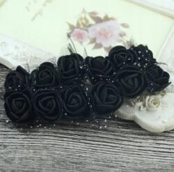 DEKO Fekete habrózsa tüll rózsákkal 72 db (TCF2002)