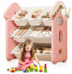  Gyerekjáték Rendező Könyvespolc 68x70x40 cm Rózsaszín (007144)