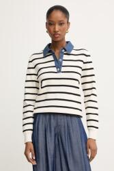 Morgan pulóver női pamut - bézs XL