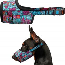 Waudog Kutya szájkosár nylon nyári rajz, strapabíró, erős és megbízható, S (5370)