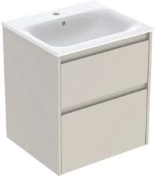 Geberit Set lavoar si mobilier Geberit Selnova Square cu doua sertare, 55x48x62 cm, gri nisip mat (504.137.DB.1)