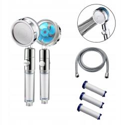  Gazdaságos Turbózuhanyfej Ventilátoros Turbinával Tömlővel 4xSZŰRŐVEL (GMC25)