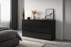  SIMPLE komód 120 cm 6 fiók fekete (wipPUSIKO06CCCC005020)