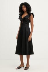 TWINSET kiszélesedő ruha pamut elasztánnal - fekete 34