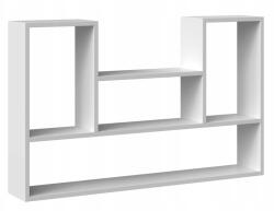 Topeshop Bilbao 4P fali könyvespolc fehér színben modern design (M-MP-R-BIB-4P-BIA)