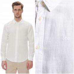 Lee Patch Shirt Bright White fehér lenvászon ing kis logó Regular Fit L (112364230)