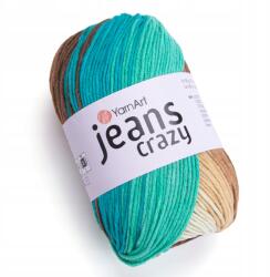YARNART Jeans Crazy Fonal 50g/160m pamut akril melange színes c. 8216 (JEANS CRAZY 8216)