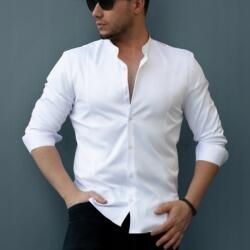  Férfi Ing Fehér XL Slim Állógallérral Elegáns 43/44 Hosszú Ujjú (01-BD03-401)