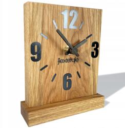 FLEXISTYLE Álló óra fekete fa Square Oak tölgy elemes (zs1-d-d9-x)