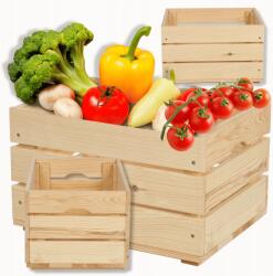 Wamar-Sosenka Fa zöldség-gyümölcs láda 40x30 cm, fogantyúval Tömör (SD-3-40X30)