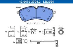 ATE Sada brzdových platničiek kotúčovej brzdy ATE 13.0470-3704.2 (13.0470-3704.2)