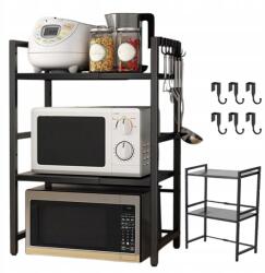  Polc Konyhai Állvány Mikrohullámú Sütő Fűszertartó Háromszintes Polc (250109XF18Q)