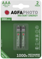 AgfaPhoto Akkumulátor mikro AGFAPHOTO AAA előtöltött 2x950 mAh (APR2U950) - papir-bolt