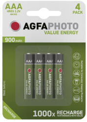 AgfaPhoto Akkumulátor mikro AGFAPHOTO AAA 4x900 mAh (AP900B4) - papir-bolt