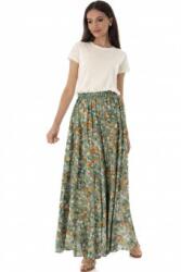 RohBoutique Fusta maxi verde din viscoza cu buzunare Roh FR572