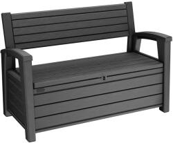 Keter Banca de gradina Curver Oliver din plastic cu spatiu de depozitare, grafit (259122)