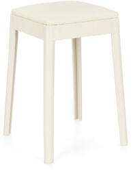 Bizzotto Taburet polipropilena piele ecologica alba Scooby 34x34x49 cm (0734520X)