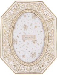 Clayre & Eef Rama foto masa, perete polirasina alba aurie 16x2x20 cm, 10x15 cm (2F1256deco)