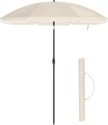 Brius Umbrela terasa sau plaja cu inclinare, protectie UPF 50+, nervuri fibra sticla, husa transport, diametru 200 cm, bej (EZ-GPU65WTV1)