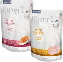 PIPER Animals Cat Pliculete cu arome mixte pentru pisici 24x100 g pui si somon