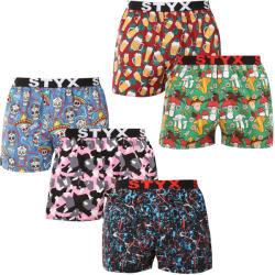 Styx 5PACK férfi bő szárú boxeralsó Styx art sportos gumi többszínű (5B1845680) M