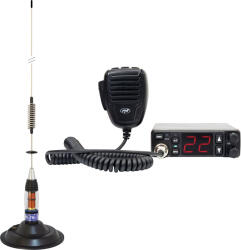 PNI Statie radio CB PNI Escort HP 5500 cu antena CB PNI ML70, 70cm, cu baza magnetica 145mm inclusa (pni-pack123) - cel Statii radio
