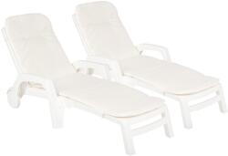 BICA Комплект от два шезлонга Technorattan с възглавници Bahama Bica white (BC8992DP)