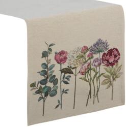 Eurofirany Gobelin asztali futó nyári virágok motívumával Natúr 40x100 cm +/-5% (STYLE_HS442020)