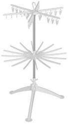 Flippy függőleges ruhaszárító, 2 szint, összecsukható, ABS+PP+rozsdamentes acél, 360 fokos elforgatás, 130 x 75 cm, fehér (133504) Ruhaszárító