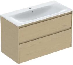 Geberit Set lavoar si mobilier Geberit Selnova Square cu doua sertare, 100x48x62 cm, stejar natural (504.140.PS.1)