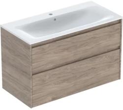 Geberit Set lavoar si mobilier Geberit Selnova Square cu doua sertare, 100x48x62 cm, nuc hicori (504.140.JR.1)